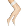 YNT Beyaz Fileli Silikonlu Dantelli Jartiyer Çorabı 1104